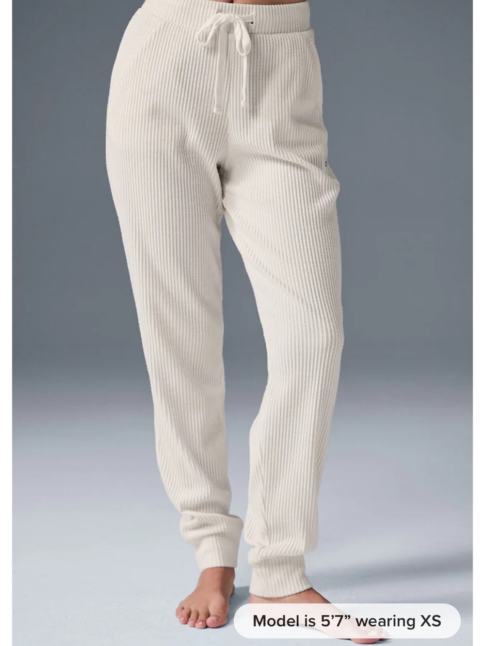 Cozy Ribbed Hooded Lounge Set - ivory size M - Picture 3 of 5